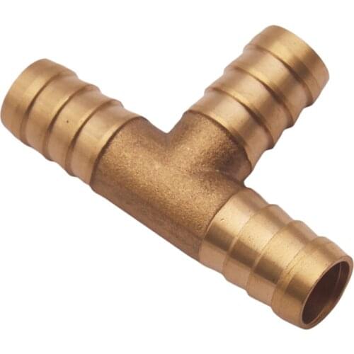 3-Way 3/8" (10 MM) Tee Brass Hose Fitting Intersection/Split Brass Water/Fuel/Air