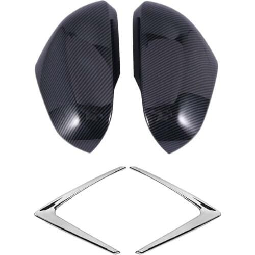 Rear View Mirror Cover Exterior & Head Light Front Lamp Triple-Cornered Trim Cover for Honda Hrv Vezel 2014-2019