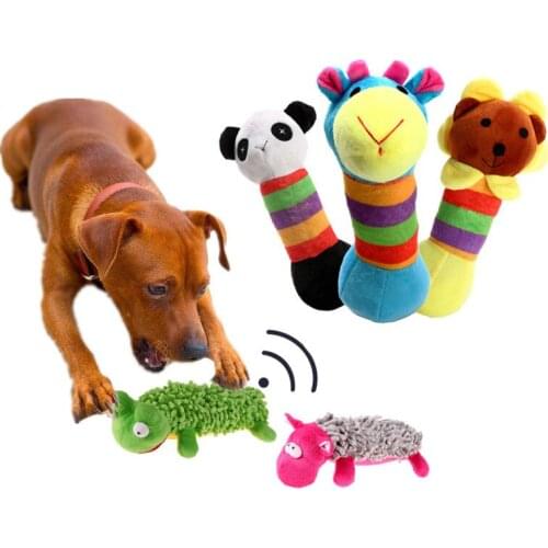 Funny Plush Pet Dog Squeak Toys Fleece Puppy Dog Teeth Bite Chew Toys Squeaker Sound Training Play Toy for Dog Pet Supplies
