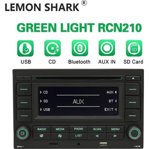 Green Light Bluetooth RCN210 CD Player Car Radio USB MP3 AUX 31G 035 185 For VW Polo 9N Golf Jetta MK4 Passat B5 for Skoda