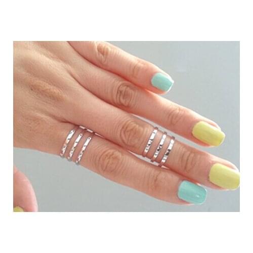 Oly2u Punk Multi-layer Fashion Adjustable Circle Finger Rings for Women Girls Party Jewelry Anillos Mujer