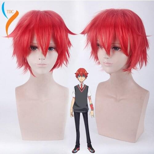 2019 New Anime SSSS.GRIDMAN Hibiki Yuta Red Short Wig Cosplay Costume Men Women Heat Resistant Synthetic Hair Wigs