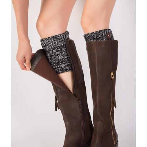 1 Pair Leg Warmers Women Short Button Thermal Knitted Boot Cuffs Yoga Socks Cover Shoe Boot Socks Leg Warmersym