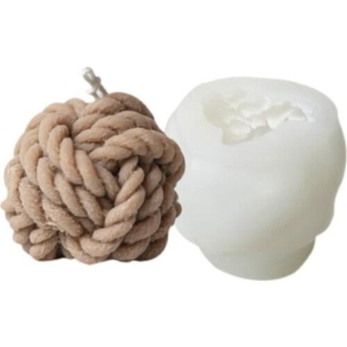 1pcs New 3d Silicone Woolen Candle Molds Korean Candle Mold Woolen Ball Design Handmade Soy Candles Making Aroma Wax Soap Molds