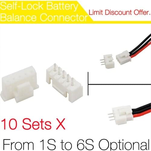 2.54mm Self Lock Male + Female Balance Connector for Mode Lipo battery