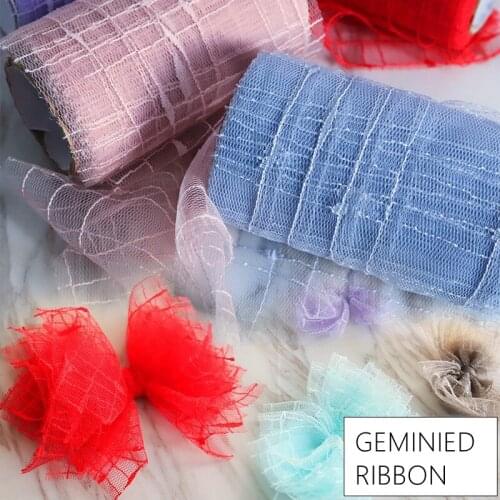 20 Yards Mesh Net Ribbon Roll With Grid Woven Diy Materials For Girls Hair Clips Hair Accessories 10color 100mm Width