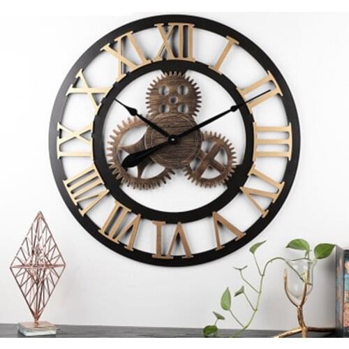 34cm / 40cm / 50cm / 60cm / 70cm industrial gear wall clock decorative wall clock industrial style wall clock mute