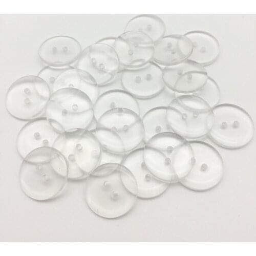 400pcs 18mm Clear Transparent Resin Round Buttons 2 Holes Sewing Garment Accessories KT6078