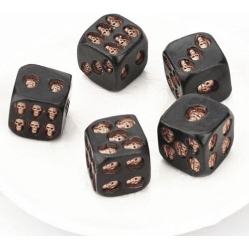 5Pcs Gold Silver Skull Dice Skull Deluxe Devil Poker Dice Play Game Dice Tower With Death Table Pub Bar Party Game Tool