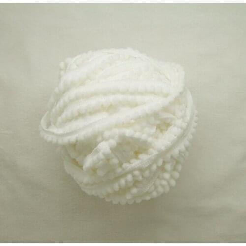 5 yards cute white mini color polyester PomPom fringe trim draper ball Accessories sew 0.5" ball 0.8cm edge
