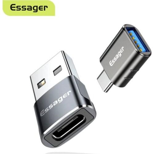 Essager USB 3.0 Type C OTG Adapter USB C Male To USB Type-c Female Converter For Macbook Xiaomi Samsung S20 USBC OTG Connector