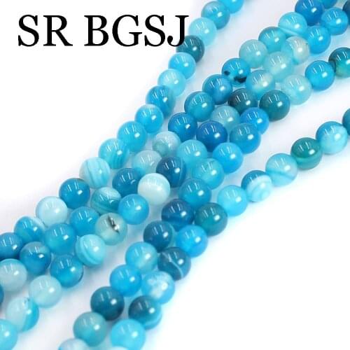 Free Shipping 5 Strands 6mm Purple Stripe Agat Stone Charms Beads for Bracelets Wholesale Jewelry Making 15"