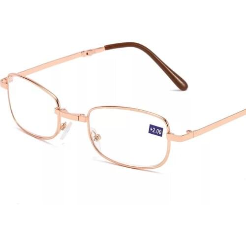 Brand Portable Foldable Reading Glasses for Men Women With Leather Case Folding Reading Presbyopia Reading Glasss +1.00~4.00