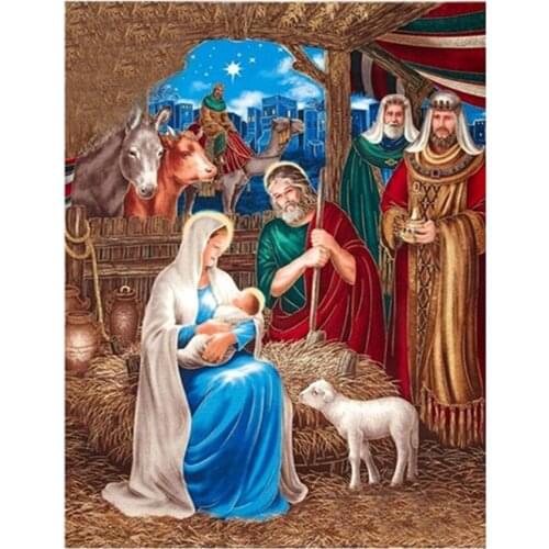 Religion Virgin Mary DIY 5D Diamond Painting square round drill Stickers Rhinestone Cross Stitch Art Crafts Wall Hanging Decor