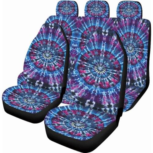 Aimaao Car Seat Covers Auto Accessories Carseat Front Seats Fit Most Cars SUV Sedan Truck Colorful Tie Dye For VW Toyota