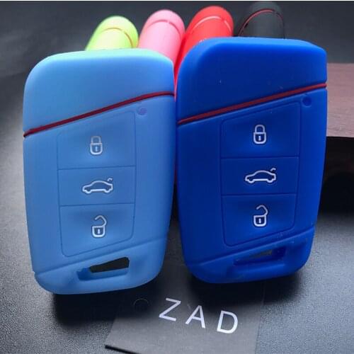 ZAD Silicone Car key Cover Case For VW Volkswagen Passat B8 B7 CC Skoda Superb A7 Magotan Tiguan MK2 2017 2018 2016 accessories