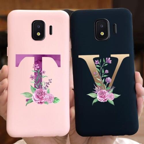 For Samsung J2 Core Case Silicone Back Cover Phone Case For Samsung Galaxy J2 Core 2018 J 2 SM-J260F J260F J260 Letters A TO Z