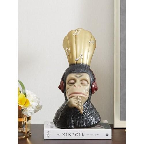 Home Decor Nordic Modern Creative Home Furnishings Monkey Statue Light Luxury Porch Living Room Tabletop Decoration Sculptures