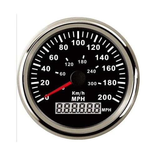 Racing Cars Motorcycles 85mm GPS Speedometer Odometer 0-200MPH 12V 24V With Backlight
