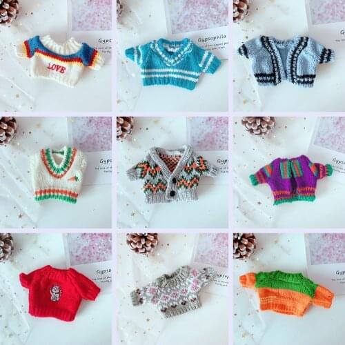 1PCS New Arrival Cute Doll Clothing Knitted Sweater Cardigan for EXO Doll 20cm Handmade Doll Clothes Doll Accessories