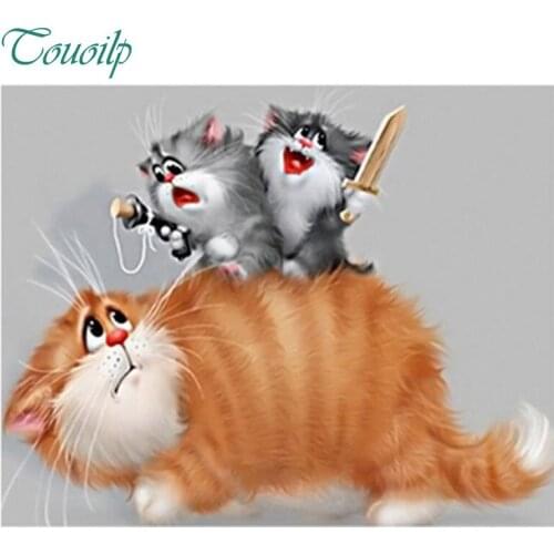 Round&square Diamond Embroidery,5D,Diamond Painting Cartoon Cat Family,Cross Stitch,3D,Diamond Mosaic,Decoration,Christmas Gifts