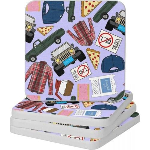 Luke Lorelai Fan Pattern Icons Diatomaceous Earth Square Round Coaster Non-slip Cup Bonsai Mat Soap Toothbrush Pad Diameter 10cm