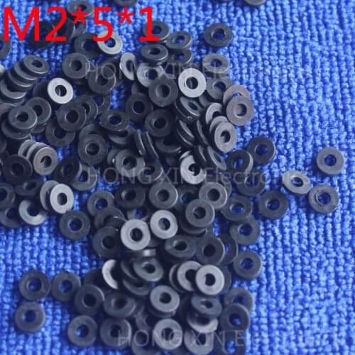M2*5*1 Black 100pcs Nylon Washer Plastic Flat Spacer Washer Thickness circular round Gasket Ring High Quality circular