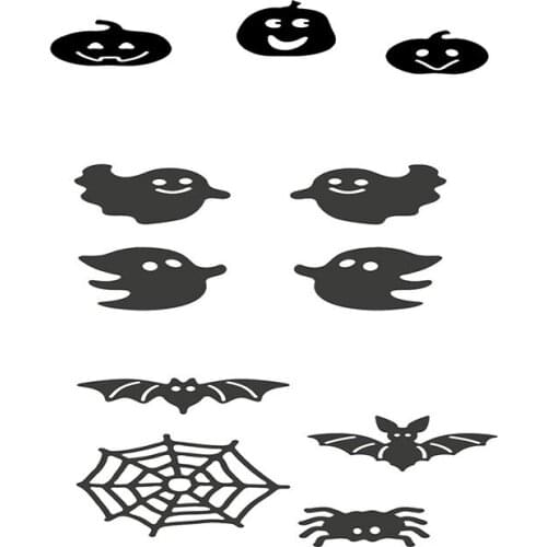 Halloween Element Pumpkin Bat Spider Web Metal Cutting Dies Stencils For DIY Scrapbooking Embossing DIY Paper Cards Cutting Dies