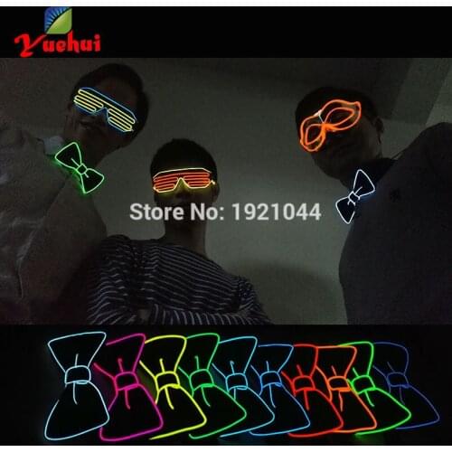 Sound activated 10 Colors Fashion Cravat Glowing Flashing EL Bow Tie electronic DJs LED bowTies for party ,bar,club, DJ