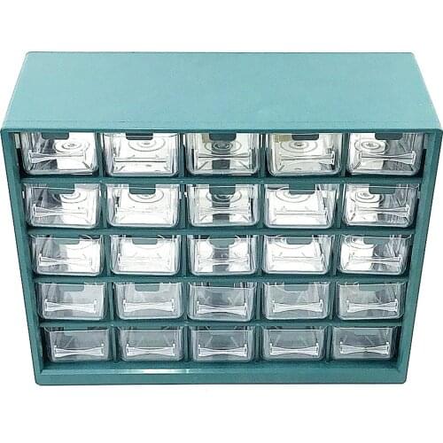 25 Multi-Raster Lade Onderdelen Doos Muur Gemonteerde Schroef Classificatie Component Box Tool Case Elektronische Componenten