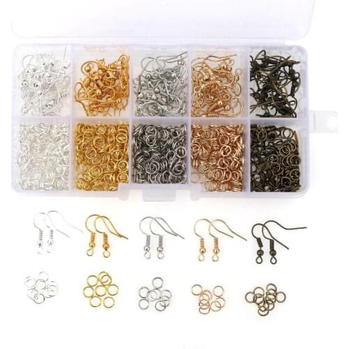 New 1box Spring Ear Hook Jump Rings Split Rings Earring Hook Earrings DIY Earring Accessories DIY Jewelry Findings Making Kit