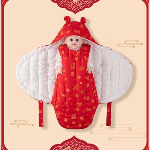 Pure Handmade Cotton NewbornBaby Wrap BlanketsThickened Autumn Winter Baby Swaddle Sleeping Bag Newborn Baby Butterfly Hug Quilt