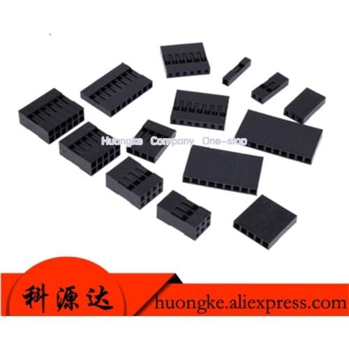 50-100pcs/lot Single and double row Dupont shell 2.54mm plug connector 1/2/3/4/5/6/7 / 8P