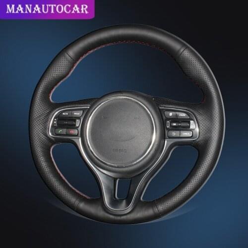 Car Braid On The Steering Wheel Cover for Kia K5 Optima 2016-2018 Sportage KX5 2016-2019 Niro 2017-2019 DIY Auto Car-styling