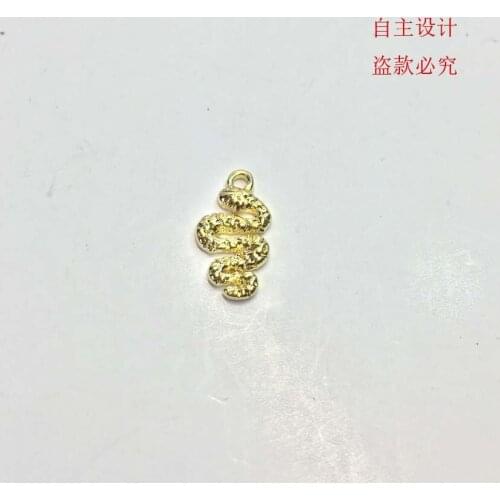 Wholesales Mini 3D Snake 20pcs per bag Zinc alloy Charms Pendant Jewelry DIY Necklace Eearring 2 Colors