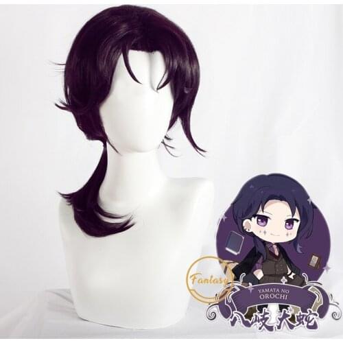 Yamata no Orochi Game Onmyoji Cosplay Wigs Short Purple Heat Resistant Synthetic Hair+ Free Wig Cap