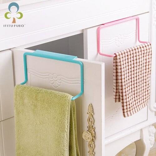 Plastic Hanging Holder Towel Rack Multifunction Cupboard Cabinet Door Back Kitchen Accessories Home Storage Organizer WYW