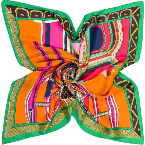 60CM square scarf silk scarf women luxury handkerchief head hijab scarf female fashion hair band wrist towel beach shawl ML13