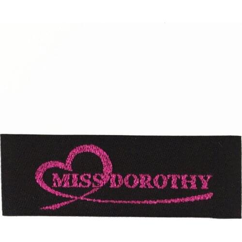 Custom Cheap Personalized Logo Black Damask Maker Main Woven Labels For Clothing