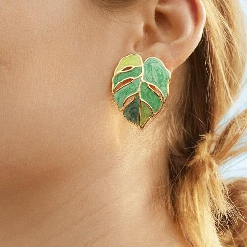2021 Korean New Style Garland Leaf Flowers Earrings Fashion Jewelry Hoop Earrings for Women Gold Hoop Earrings Jewelry