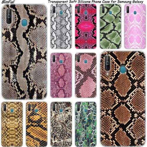Leopard print Snake skin Silicone Phone Case For Samsung Galaxy A80 A70 A60 A50 A40 A40S A30 A20E A2CORE M40 Note 10 Plus 9 8 5