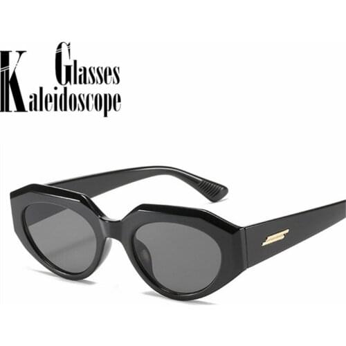 Fashion Small Cat Eye Sunglasses Women Luxury Brand Deisgner Men Champagne Tea Black Sun Glasses Ladies Vintage Eyewear UV400