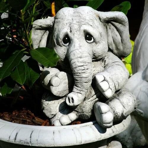 Elephant Statue Animal Resin Figurines Art Cute Outdoor Garden Ornament Sculpture Home Decor Garden Outdoor Decoration#g3