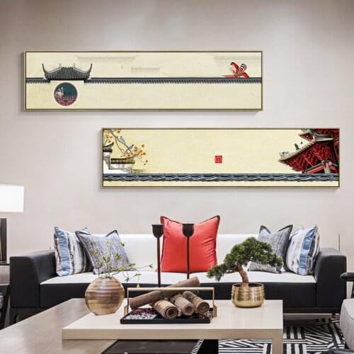 Traditional Chinese Style Red Palace Scenery Painting Wall Art Poster and prints Decoration Pictures For Living Room Home Decor