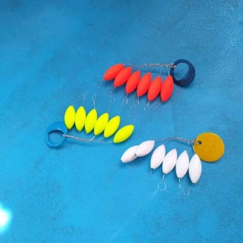 Seven-star Oval Float 3colors choose EVA Mini fluorescence Fishing Float Easy Use Floater Fishing Tackle Accessory red color1set