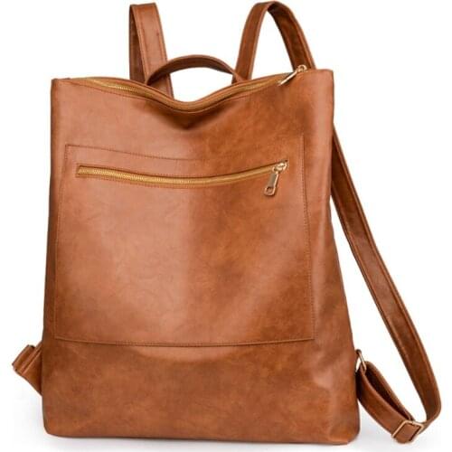 Women PU Leather School Backpack Purse Multipurpose Anti-theft Fashion Casual Daypack Travel Shoulder Bags