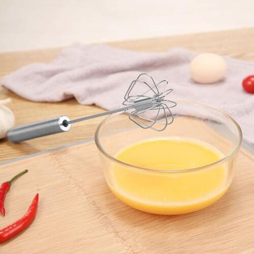 10 Inch Semi-automatic Egg Beater 304 Stainless Steel Manual Hand Egg Whisk Mixer Self Turning Egg Stirrer Home Kitchen Supplies