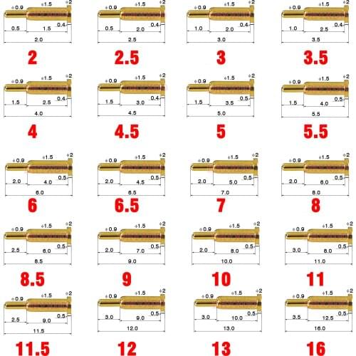 10X Pogo pin connector pogopin Battery spring Loaded Contact SMD needle PCB 2 3 4 5 6 7 8 9 10 12 14 15 16 18 20.5mm Test Probe