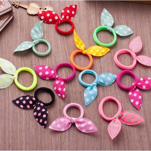 10pcs Girls Hair Accessories Rabbit Ears Hair Band Children Kids Hair Accessories Scrunchies Elastic Hair Accessories for Women