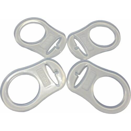 1000pcs Clear Transparent Silicone Baby Mam Rings Dummy Pacifier Holder Adapter